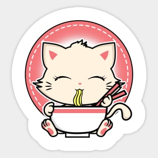 Kawaii Ramen Noodle Cat Kitty Cute Sticker